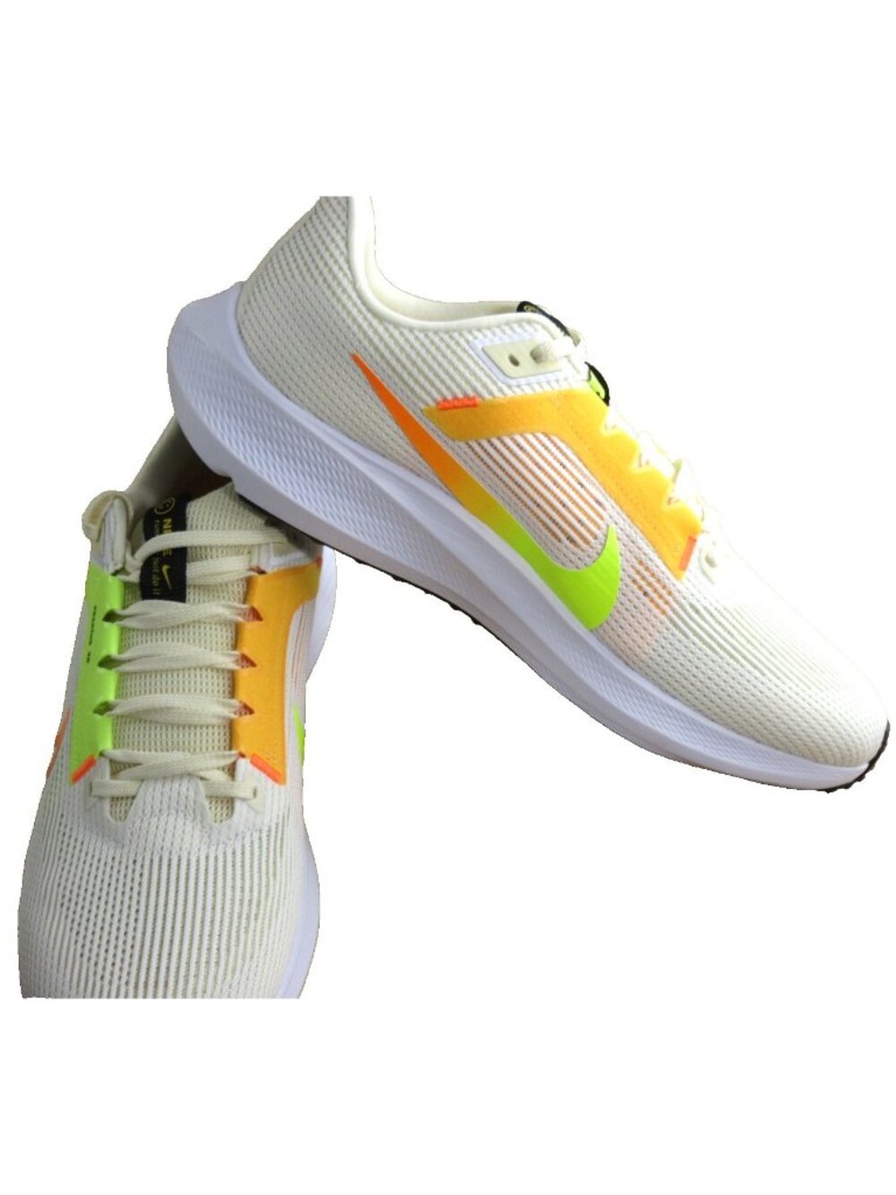 Nike Men's Air Zoom Pegasus 40 Running Shoes White Coconut Milk Lime Size 12 NEW - Picture 4 of 6